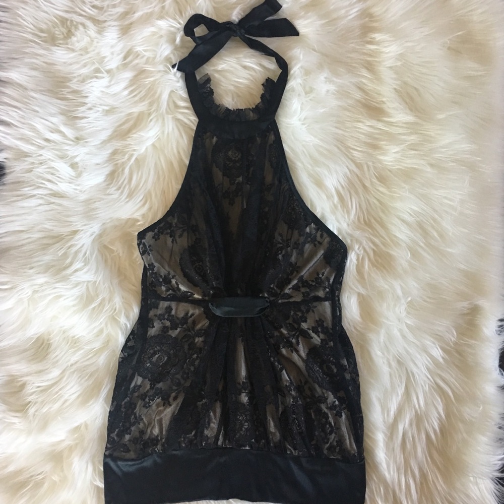 Bebe laced halter top